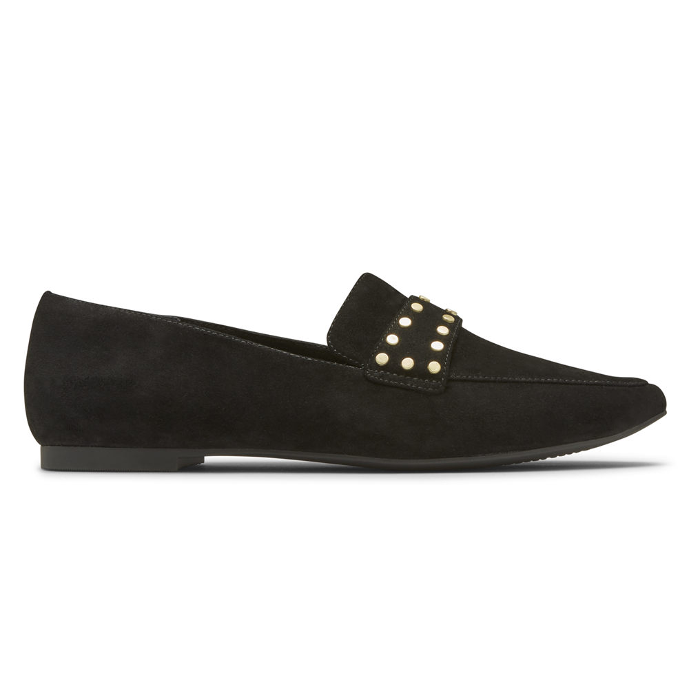 Rockport Womens Total Motion Laylani Studded - Loafers Black - TQN142036